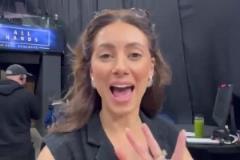 宿命为大家找到了!这就是前两天采访哈登的女记者~年级有点偏大