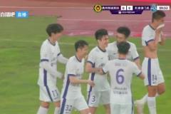 津门虎1-0领先!刘俊贤角球开出,王政豪抢点头球破门